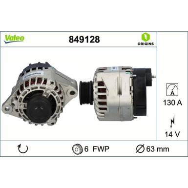 Generator VALEO ORIGINS 849128 Generator VALEO ORIGINS 849128