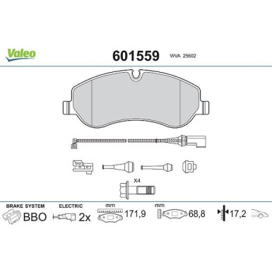 VALEO Bremsbeläge 601559