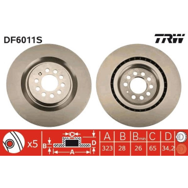 20 481 001 Bremsscheibe VA DF6011S 20 481 001 Bremsscheibe VA DF6011S