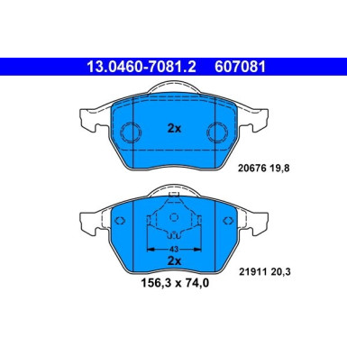 Bremsbelagsatz Vw P. Golf/Passat/Vento 1.8-2.8 91-06 13.0460-7081.2 Bremsbelagsatz Vw P. Golf/Passat/Vento 1.8-2.8 91-06 13.0460-7081.2