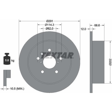 Bremsscheibe Toyota T. Avensis Verso 01-/Previa 92144203