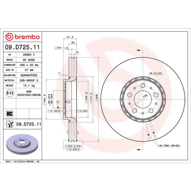 Bremsscheibe VA VOLVO PRIME LINE - UV Coated 09.D725.11