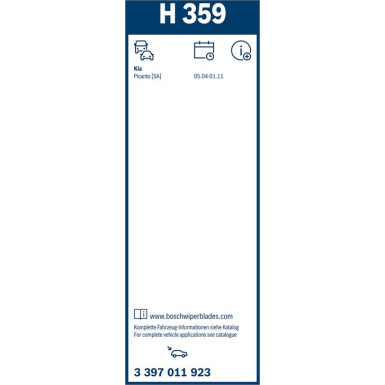 Bosch Wischerblatt H359 3397011923 Bosch Wischerblatt H359 3397011923