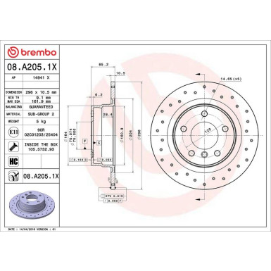 Bremsscheibe HA Xtra BMW E81,E90 04 XTRA LINE - Xtra 08.A205.1X