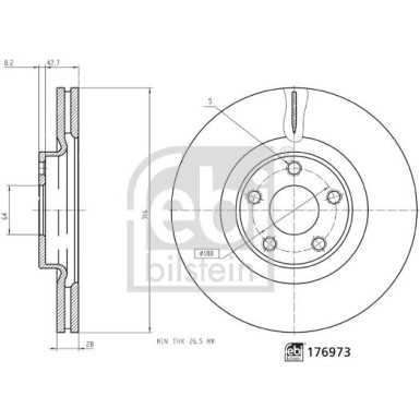 FEBI BILSTEIN Bremsscheibe 176973 FEBI BILSTEIN Bremsscheibe 176973