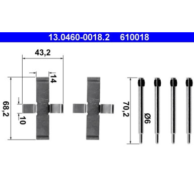 ATE Zubehör, Bremsbeläge 13.0460-0018.2 ATE Zubehör, Bremsbeläge 13.0460-0018.2