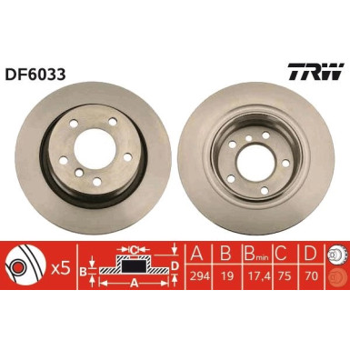 Bremsscheibe Bmw T. E85 Z4 DF6033 Bremsscheibe Bmw T. E85 Z4 DF6033