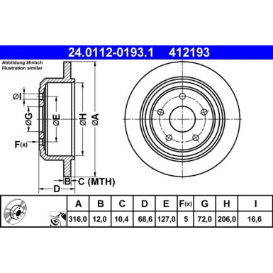 Bremsscheibe Jeep T. Wrangler 2.8 Crd/3.6-3.8 07 24.0112-0193.1