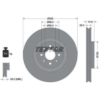 Bremsscheibe Alfa P. Mito 1.4 08 PRO 92228503