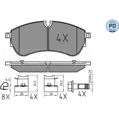 Bremsbelagsatz, Scheibenbremse MEYLE-PD: Advanced performance and design 025 221 4721/PD Bremsbelagsatz, Scheibenbremse MEYLE-PD: Advanced performance and design 025 221 4721/PD