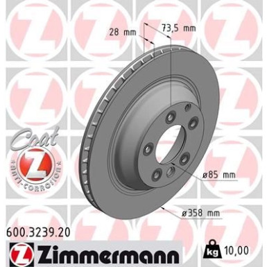 ZIMMERMANN Bremsscheibe 600.3239.20 ZIMMERMANN Bremsscheibe 600.3239.20