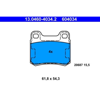 Bremsbelagsatz Db T. W124/W201/W202 84-00 13.0460-4034.2 Bremsbelagsatz Db T. W124/W201/W202 84-00 13.0460-4034.2