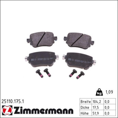 ZIMMERMANN Bremsbeläge 25110.175.1