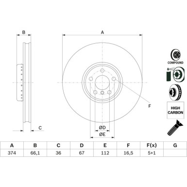 Bremsscheibe 0 986 479 F54 Bremsscheibe 0 986 479 F54