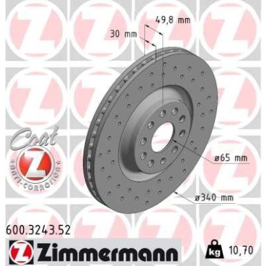17 481 053 Sport Bremsscheibe VA Sport 600.3243.52 17 481 053 Sport Bremsscheibe VA Sport 600.3243.52