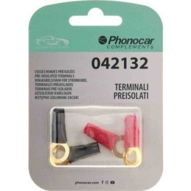 Phonocar Ringkabelschuh für 10 mm² Kabel mit 8 mm Loch 2x Plus 2x Minus 042132