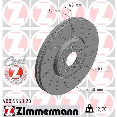 ZIMMERMANN Bremsscheibe 400.5553.20 Coat Z