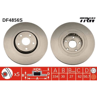 82 481 136 Bremsscheibe VA re DF4856S 82 481 136 Bremsscheibe VA re DF4856S