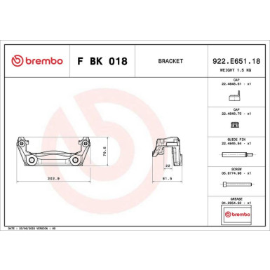 BREMBO Bremssattelhaltersatz F BK 018 BREMBO Bremssattelhaltersatz F BK 018