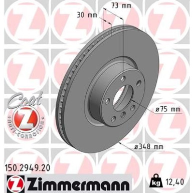 ZIMMERMANN Bremsscheibe 150.2949.20 ZIMMERMANN Bremsscheibe 150.2949.20