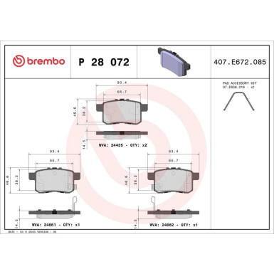 BREMBO Bremsklötze HA P 28 072