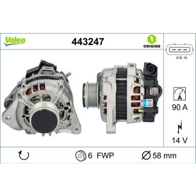 Generator Valeo Origins New OE TECHNOLOGIE 443247