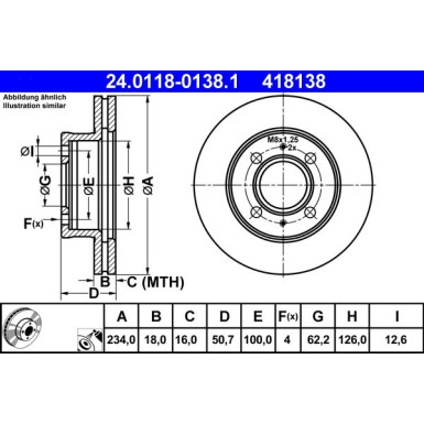 Bremsscheibe Hyundai P. Atos 1.0-1.1 97-08 24.0118-0138.1