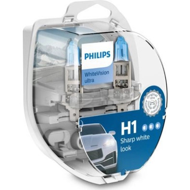 H1/W5W 12V 55W P14,5s WhiteVision Ultra 2 Stück Philips 2-STK Doppelpackung WhiteVision ultra 12258WVUSM
