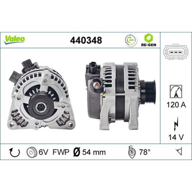 VALEO Generator 440348 VALEO RE-GEN AT VALEO Generator 440348 VALEO RE-GEN AT