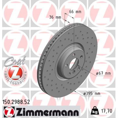 ZIMMERMANN Bremsscheibe 150.2988.52 SPORT Z