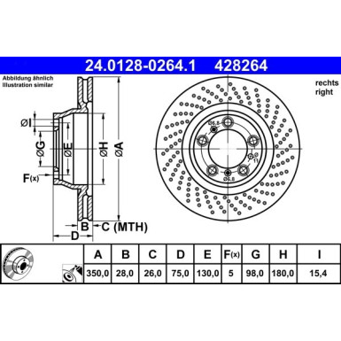 Bremsscheibe Porsche T. 911 3,6-3,8 06-12 24.0128-0264.1