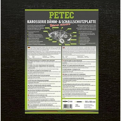 Petec Dämm- Und Schallschutzplatte Bitumen Schwarz 500 mm X 500 mm X 2 mm Daemm-& Schallschutzplatte Bitumen, schwarz 87610