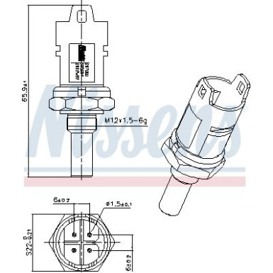 NISSENS Sensor, Kühlmitteltemperatur 207080 NISSENS Sensor, Kühlmitteltemperatur 207080