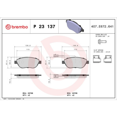 BREMBO Bremsklötze VA FIAT 500/FIORINO/PUNTO 08 PRIME LINE P 23 137 BREMBO Bremsklötze VA FIAT 500/FIORINO/PUNTO 08 PRIME LINE P 23 137