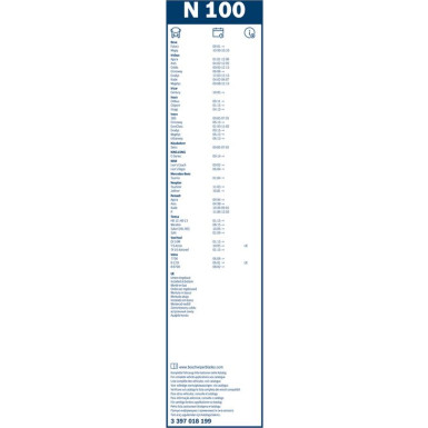 Bosch Wischerblatt N100 3397018199 Bosch Wischerblatt N100 3397018199