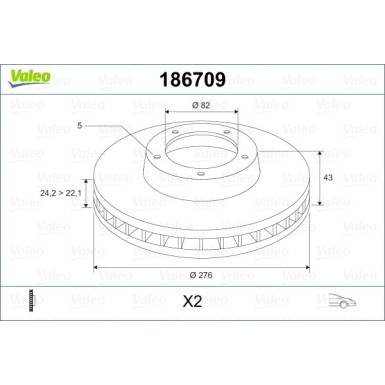 VALEO Bremsscheibe 186709
