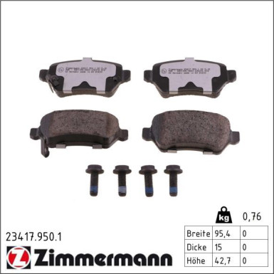 ZIMMERMANN Bremsbeläge 23417.950.1
