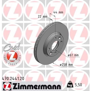 ZIMMERMANN Bremsscheibe 470.2441.20 Coat Z ZIMMERMANN Bremsscheibe 470.2441.20 Coat Z