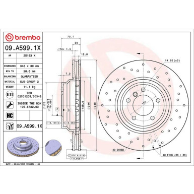 Bremsscheibe VA Xtra BMW 3, X1 04-15 XTRA LINE - Xtra 09.A599.1X Bremsscheibe VA Xtra BMW 3, X1 04-15 XTRA LINE - Xtra 09.A599.1X