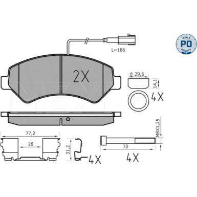 Bremsbelagsatz Fiat P. Ducato 06- Adowno— 1600Kg 025 244 6619-1/PD Bremsbelagsatz Fiat P. Ducato 06- Adowno— 1600Kg 025 244 6619-1/PD
