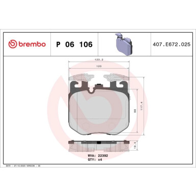 BREMBO Bremsklötze VA P 06 106