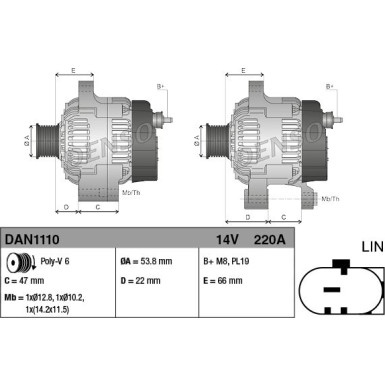 DENSO Generator DAN1110 DENSO Generator DAN1110