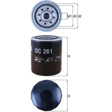 MAHLE Ölfilter OC 261 MAHLE Ölfilter OC 261