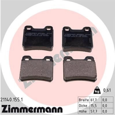 ZIMMERMANN Bremsbeläge 21140.155.1