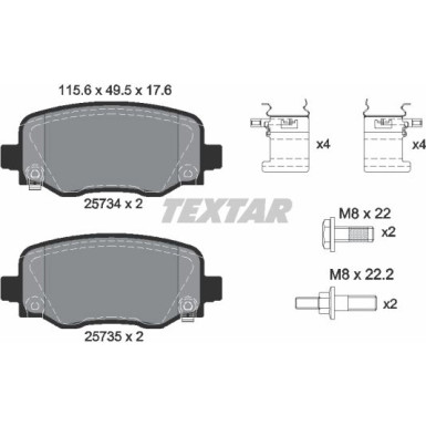 Bremsbelagsatz Jeep T. Cherokee 2.0-2.2 Crd/3.2 4X4 13 2573401