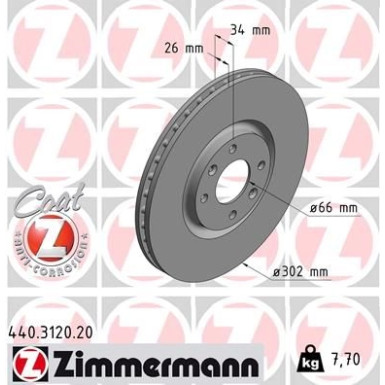 71 481 027 Bremsscheibe VA 440.3120.20 71 481 027 Bremsscheibe VA 440.3120.20