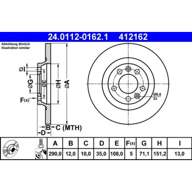 Bremsscheibe Citroen T. C5 1.6-3.0 Hdi 08 24.0112-0162.1 Bremsscheibe Citroen T. C5 1.6-3.0 Hdi 08 24.0112-0162.1