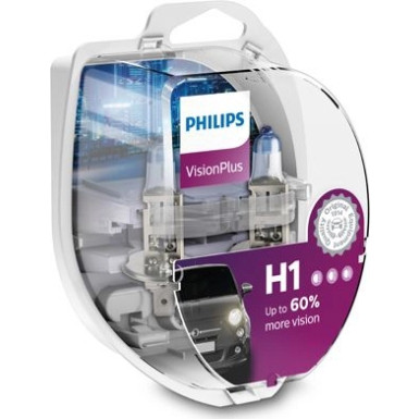 H1 12V 55W P14,5s Vision Plus +60% 2 Stück Philips VisionPlus 12258VPS2