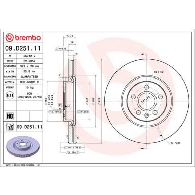 Bremsscheibe VA 09.D251.11 Bremsscheibe VA 09.D251.11
