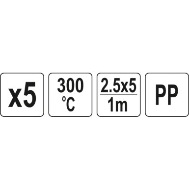 Pp-Einsätze 2,5X5mm, 5X1M, 5 St YT-82303 Pp-Einsätze 2,5X5mm, 5X1M, 5 St YT-82303